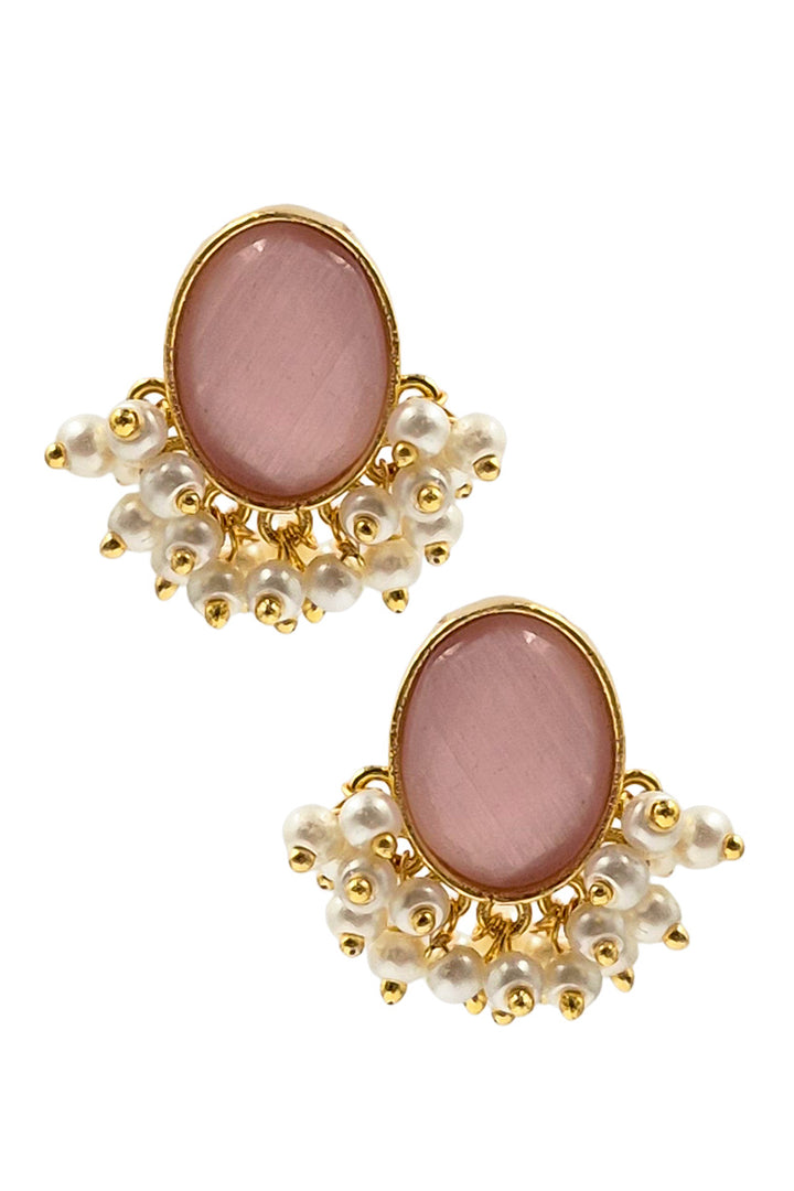 Roohi Golden Stud Earrings