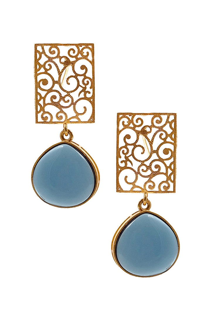 Mihira Golden Stone Earrings