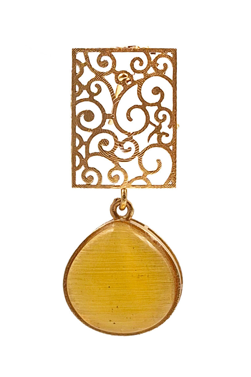 MIHIRA GOLDEN STONE EARRINGS