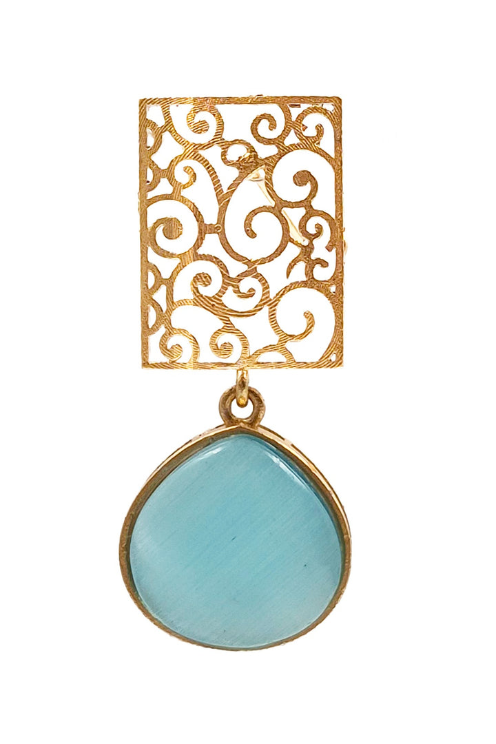 Mihira Golden Stone Earrings
