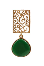 Load image into Gallery viewer, Mihira Golden Stone Earrings