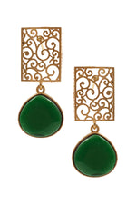 Load image into Gallery viewer, Mihira Golden Stone Earrings
