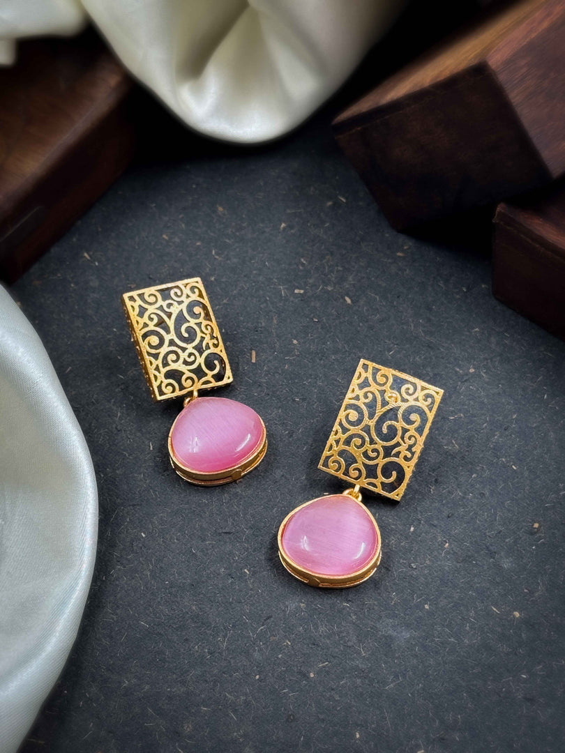 Mihira Golden Stone Earrings