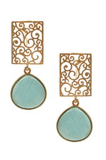 Load image into Gallery viewer, Mihira Golden Stone Earrings