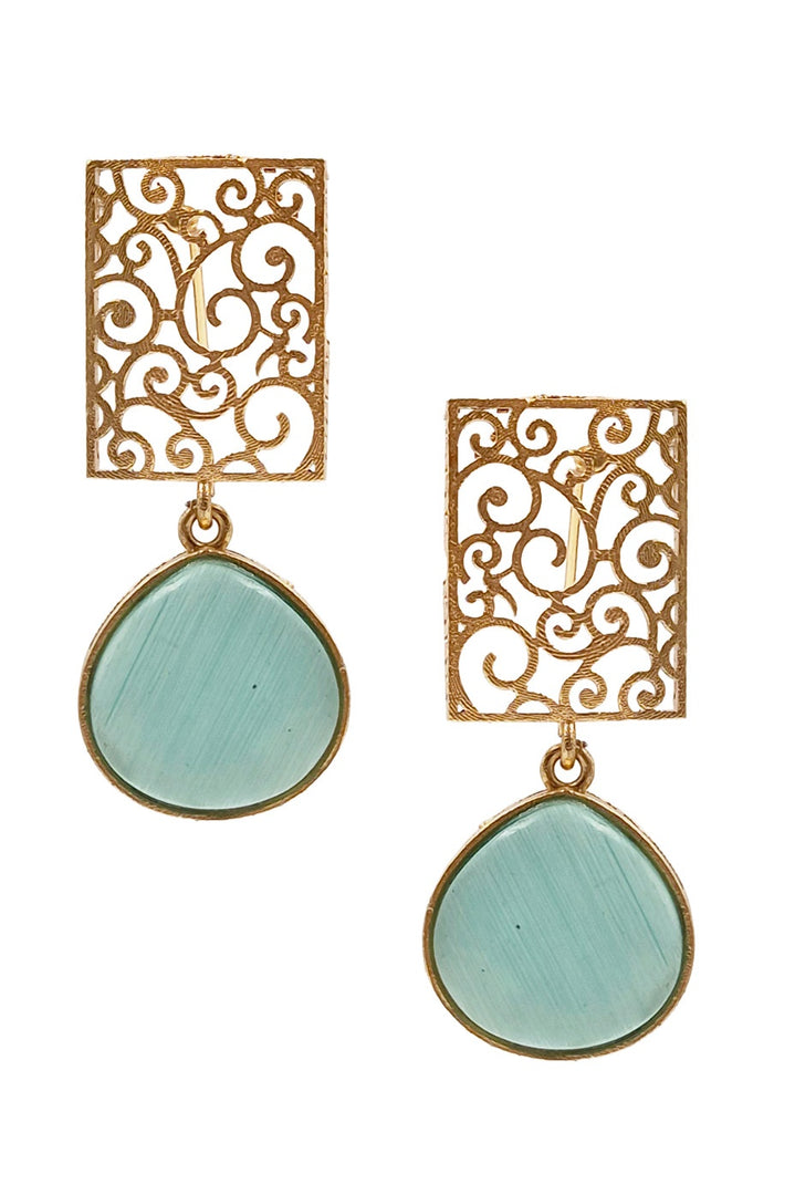 Mihira Golden Stone Earrings