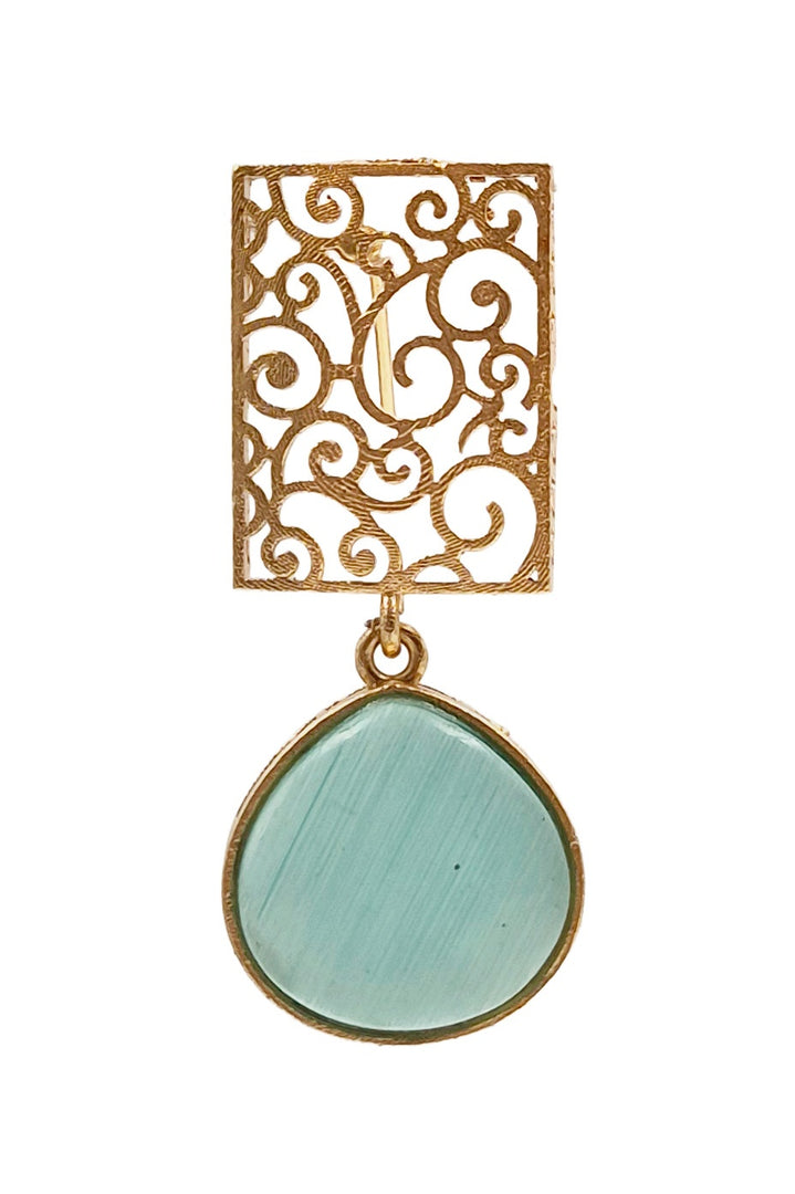 Mihira Golden Stone Earrings
