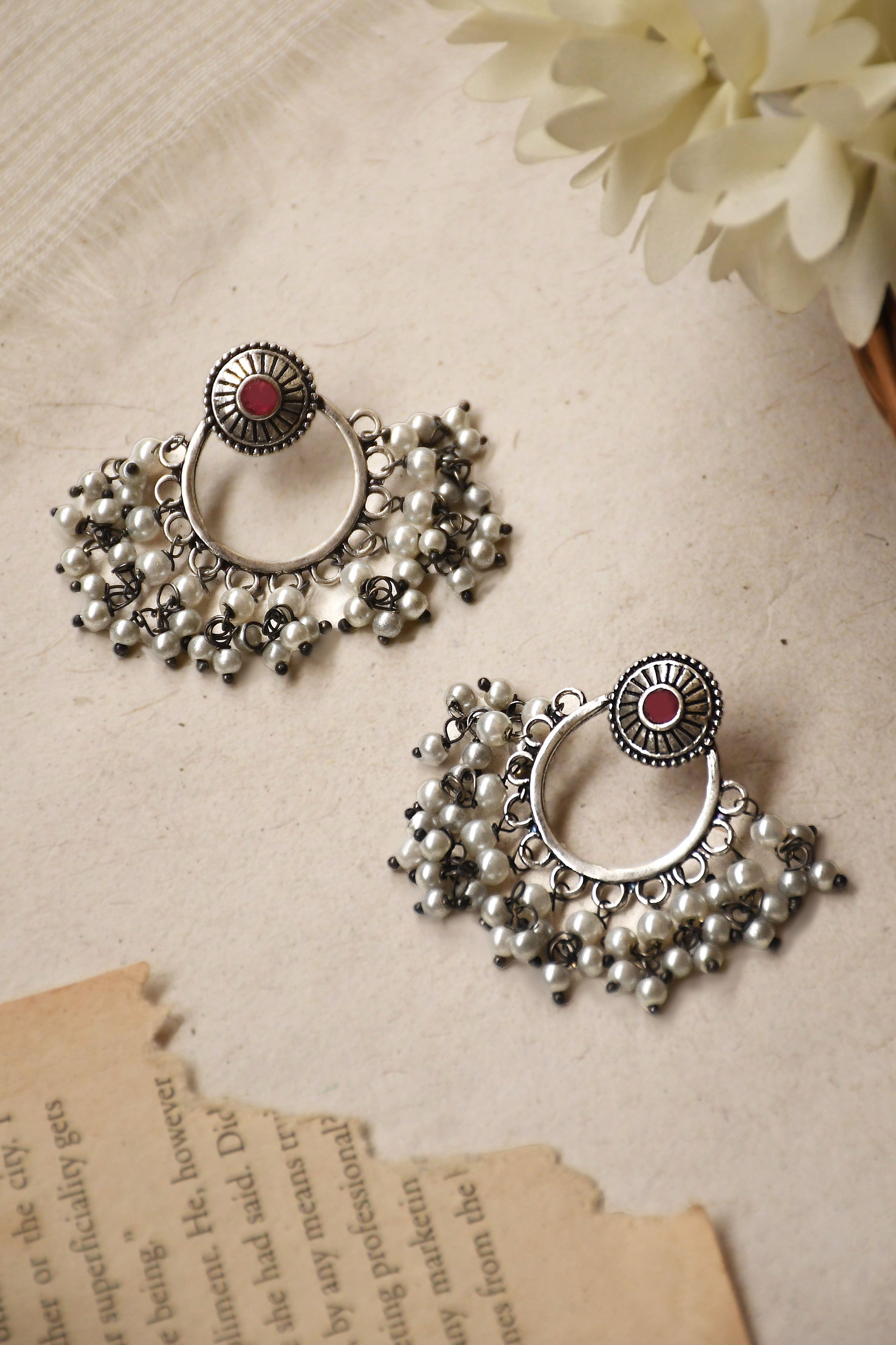 PARI OXIDISED DANGLER EARRINGS