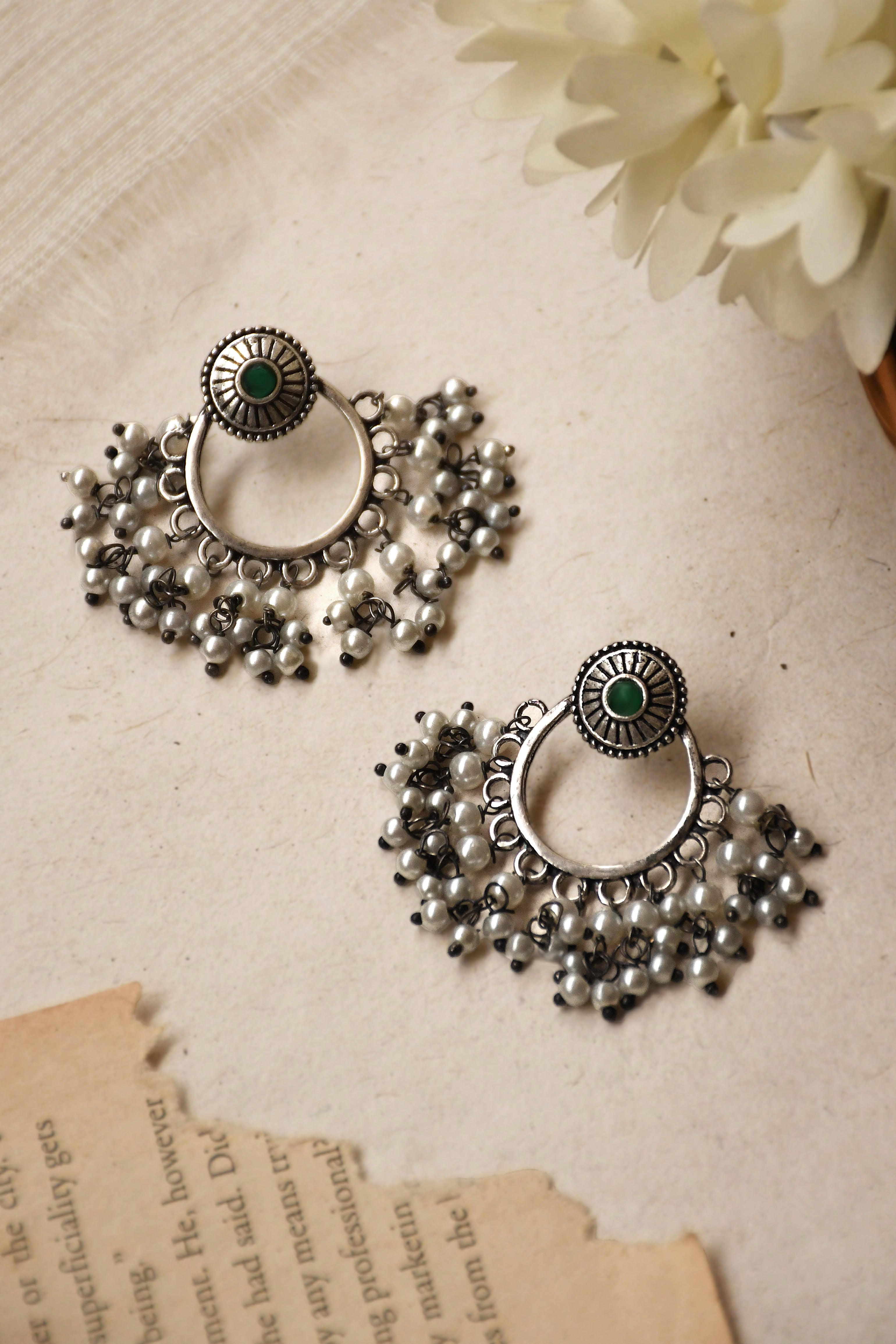 PARI OXIDISED DANGLER EARRINGS