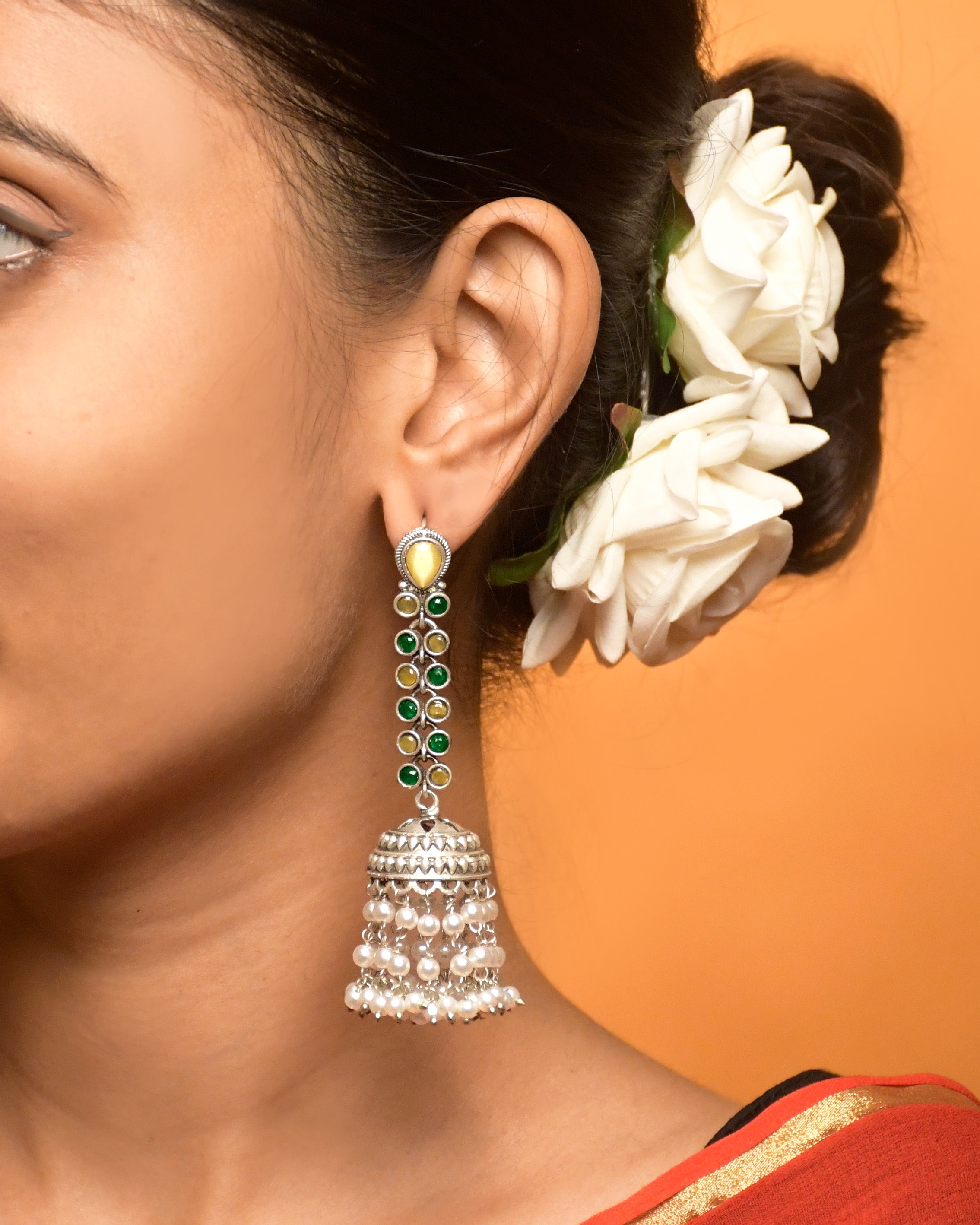 Sia Stone Jhumka Earrings