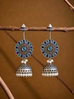 Load image into Gallery viewer, Roshani Jhumka Stone Earrings