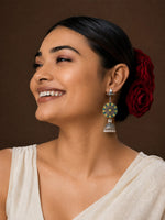Load image into Gallery viewer, Roshani Jhumka Stone Earrings