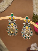 Load image into Gallery viewer, Regal Bloom Dualtone Stone Earrings