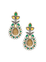 Load image into Gallery viewer, Regal Bloom Dualtone Stone Earrings