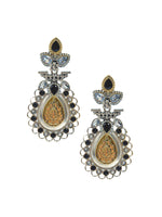 Load image into Gallery viewer, Regal Bloom Dualtone Stone Earrings