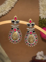 Load image into Gallery viewer, Regal Bloom Dualtone Stone Earrings