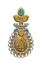 Load image into Gallery viewer, Regal Bloom Dualtone Stone Earrings