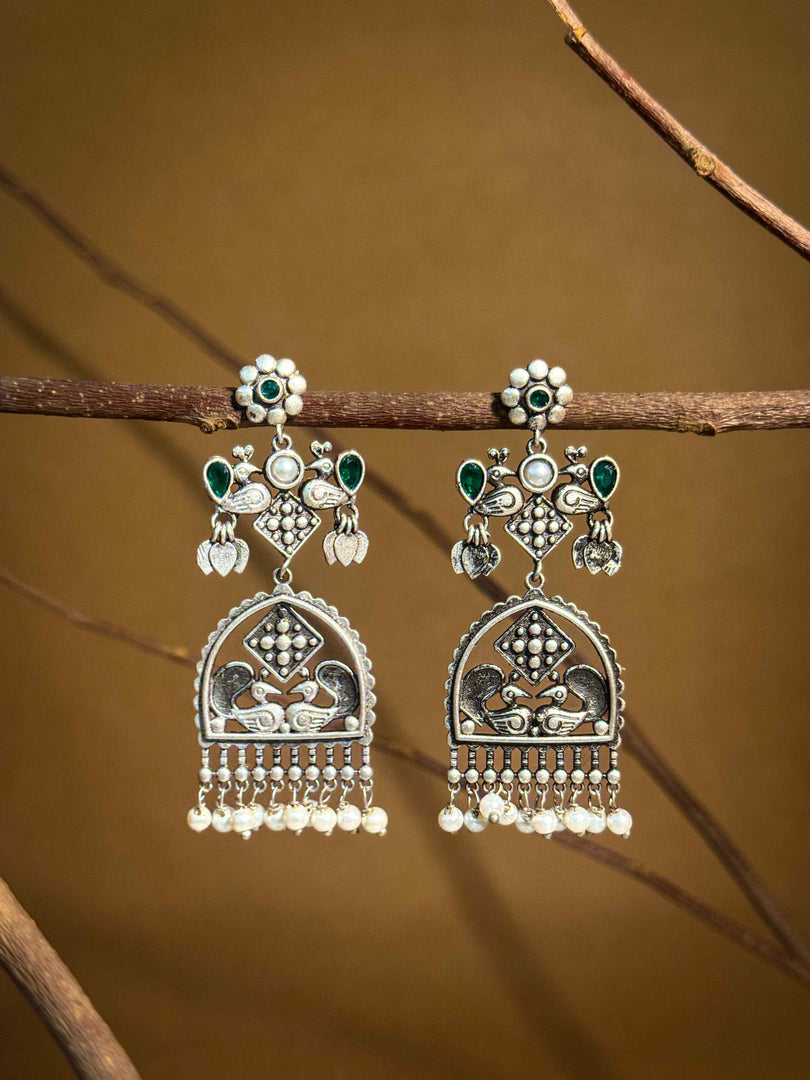 Peacock Charm Dangler Earrings