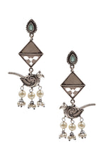 Load image into Gallery viewer, Parrot Dangler Stone Earrings