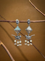 Load image into Gallery viewer, Parrot Dangler Stone Earrings