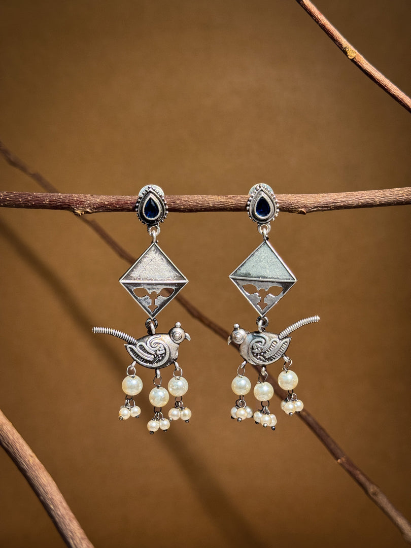 Parrot Dangler Stone Earrings