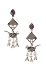 Load image into Gallery viewer, Parrot Dangler Stone Earrings