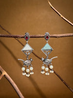 Load image into Gallery viewer, Parrot Dangler Stone Earrings