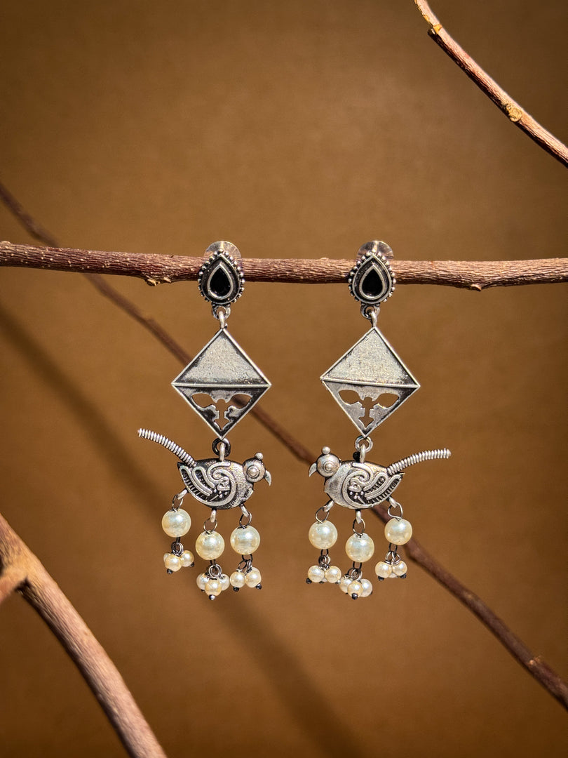 Parrot Dangler Stone Earrings