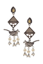 Load image into Gallery viewer, Parrot Dangler Stone Earrings