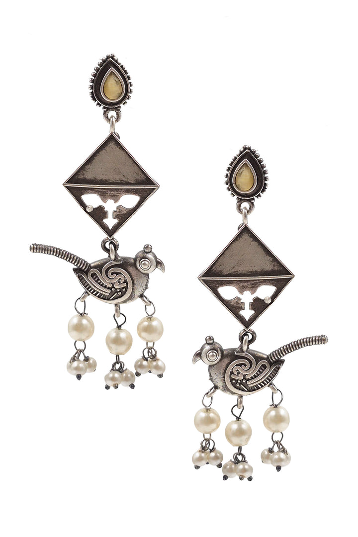 Parrot Dangler Stone Earrings