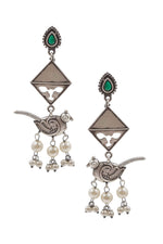 Load image into Gallery viewer, Parrot Dangler Stone Earrings