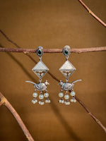 Load image into Gallery viewer, Parrot Dangler Stone Earrings