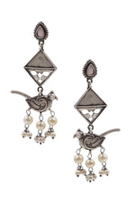 Load image into Gallery viewer, Parrot Dangler Stone Earrings