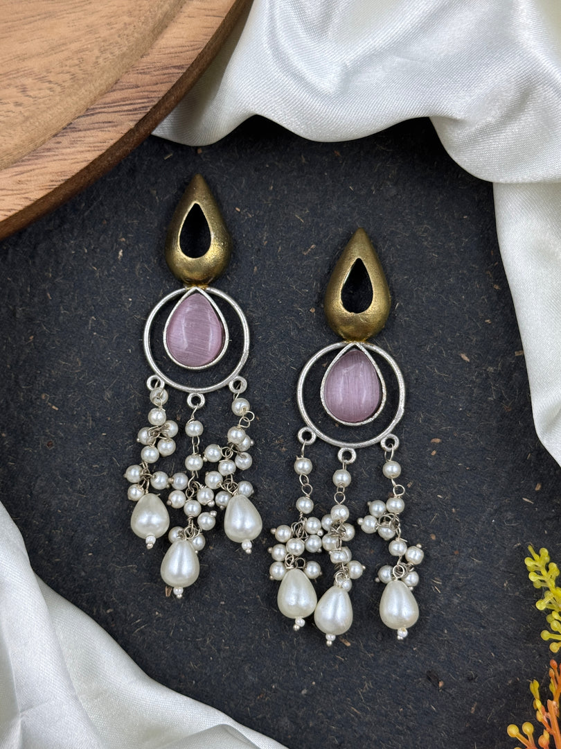 Noir Pearl Stone Earrings