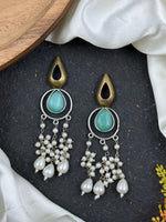 Load image into Gallery viewer, Noir Pearl Stone Earrings