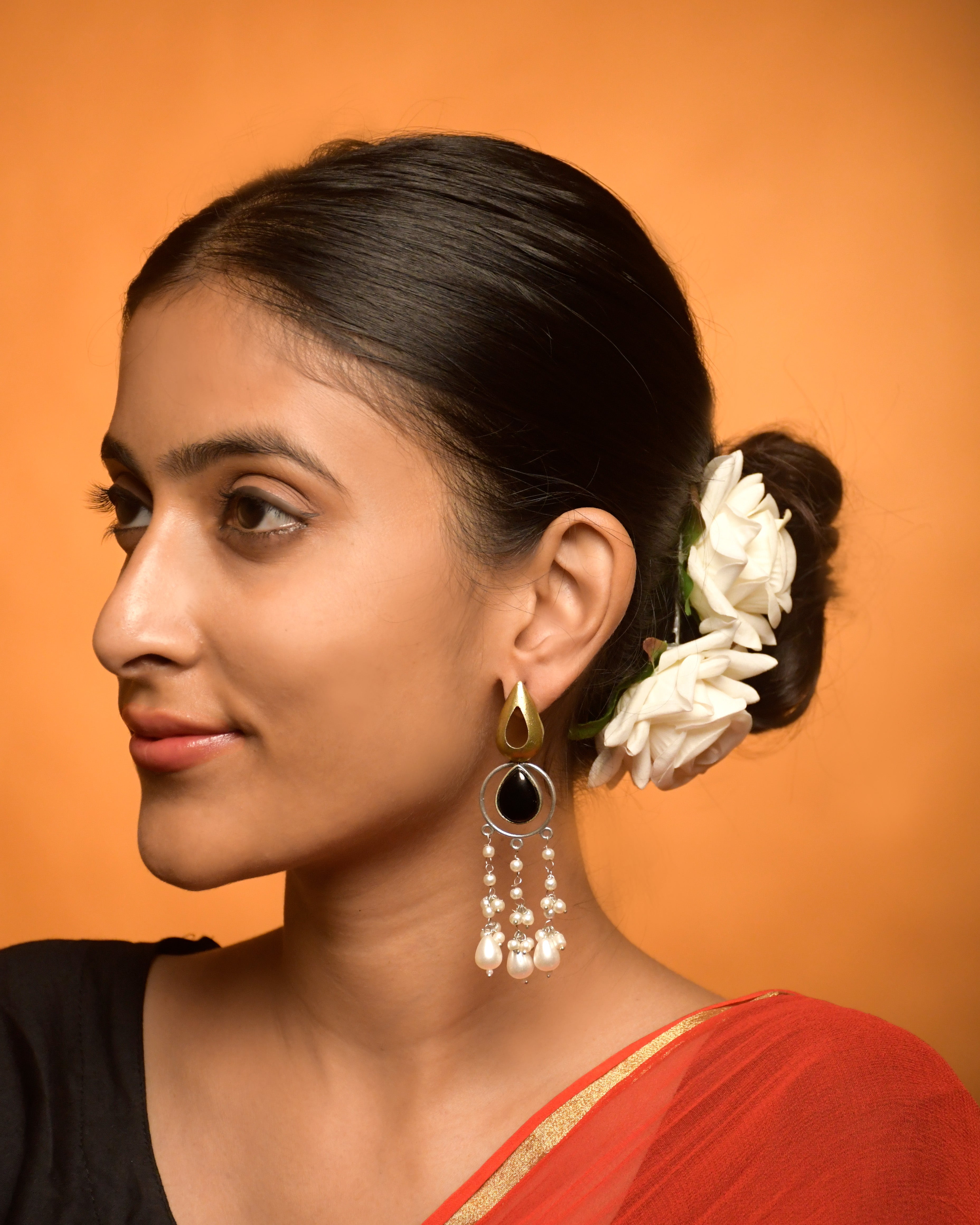 Noir Pearl Dangler Earrings