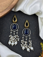 Load image into Gallery viewer, Noir Pearl Stone Earrings