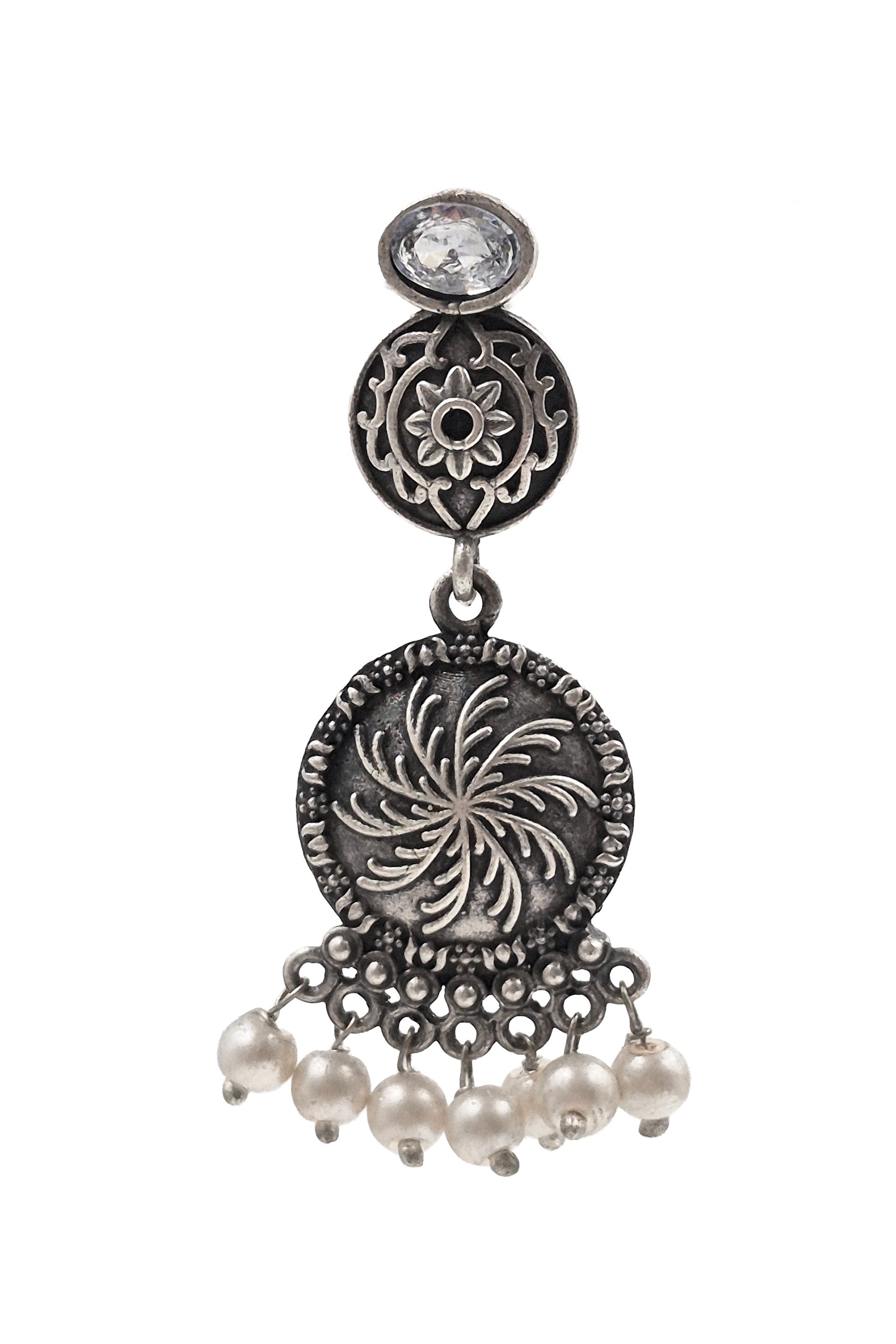 AYUTI SILVER LOOKALIKE DANGLER EARRINGS