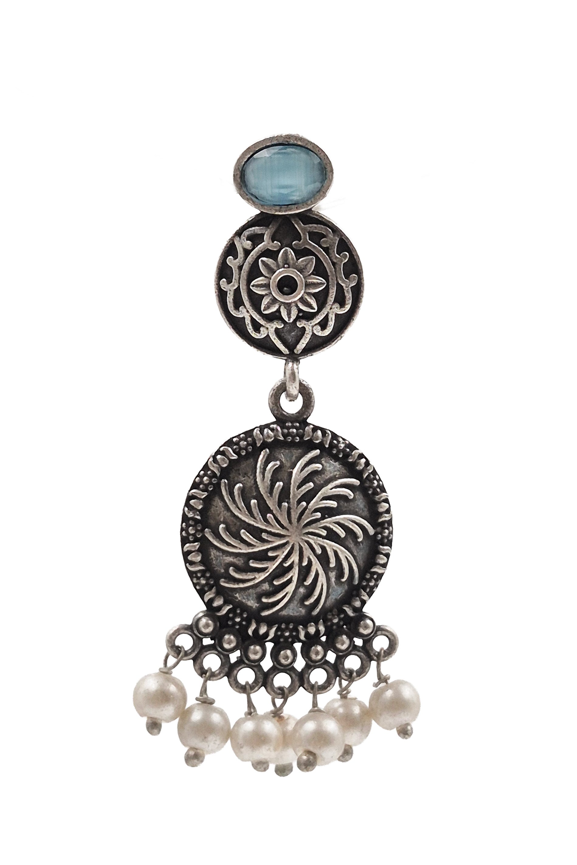 AYUTI SILVER LOOKALIKE DANGLER EARRINGS