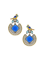 Load image into Gallery viewer, Peacock Stud Stone Earrings