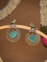 Load image into Gallery viewer, Peacock Stud Stone Earrings