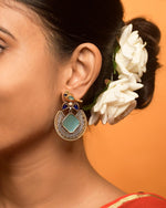 Load image into Gallery viewer, Peacock Stud Stone Earrings