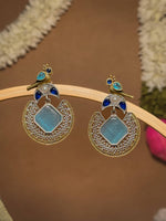 Load image into Gallery viewer, Peacock Stud Stone Earrings