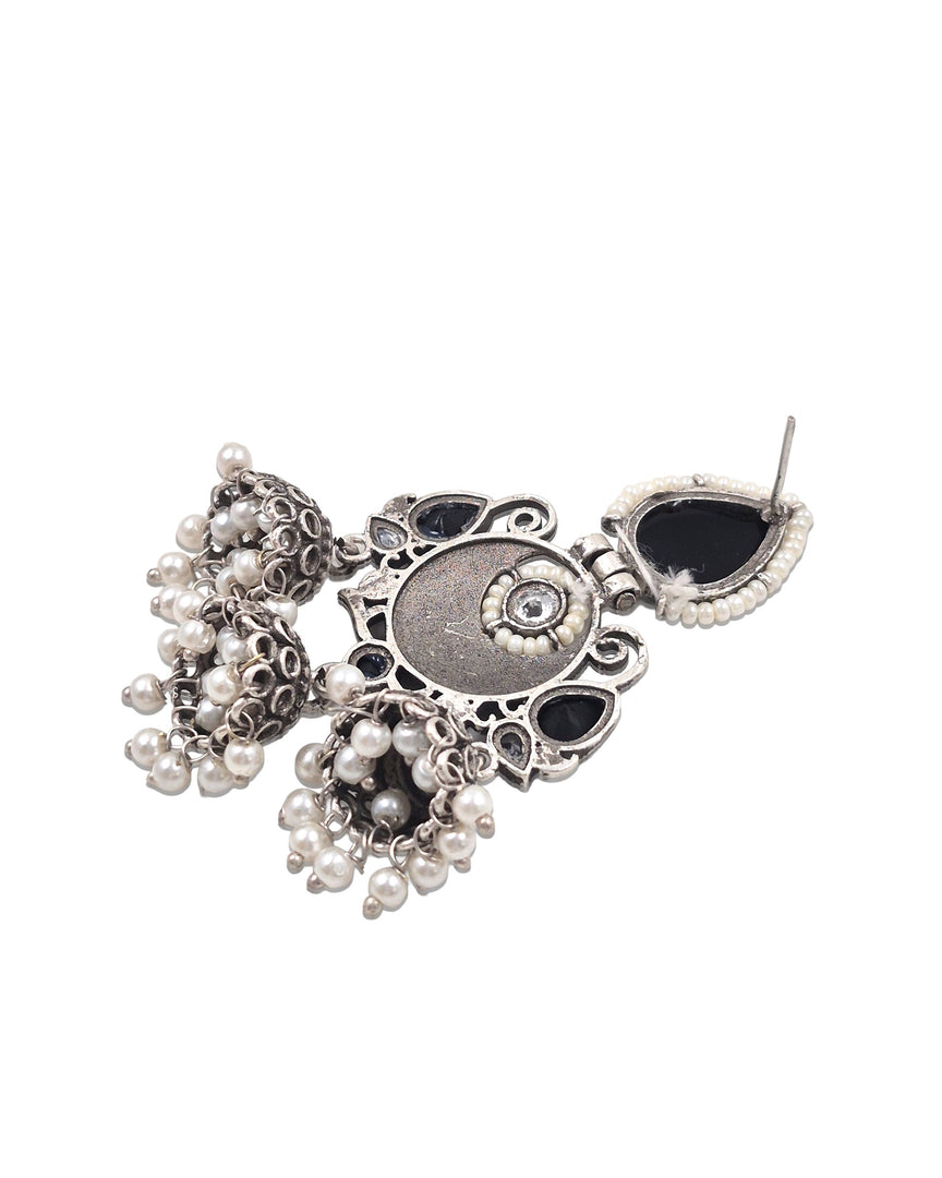 Marie Jhumka Stone Earrings
