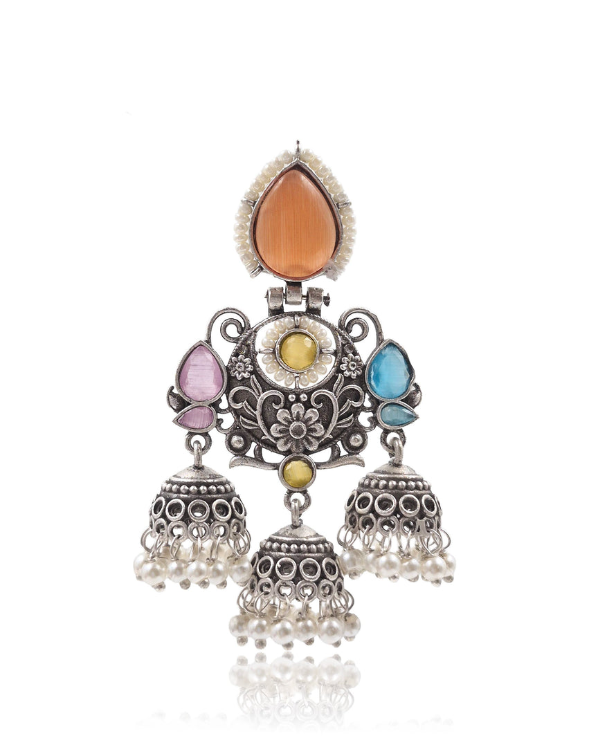 Marie Jhumka Stone Earrings