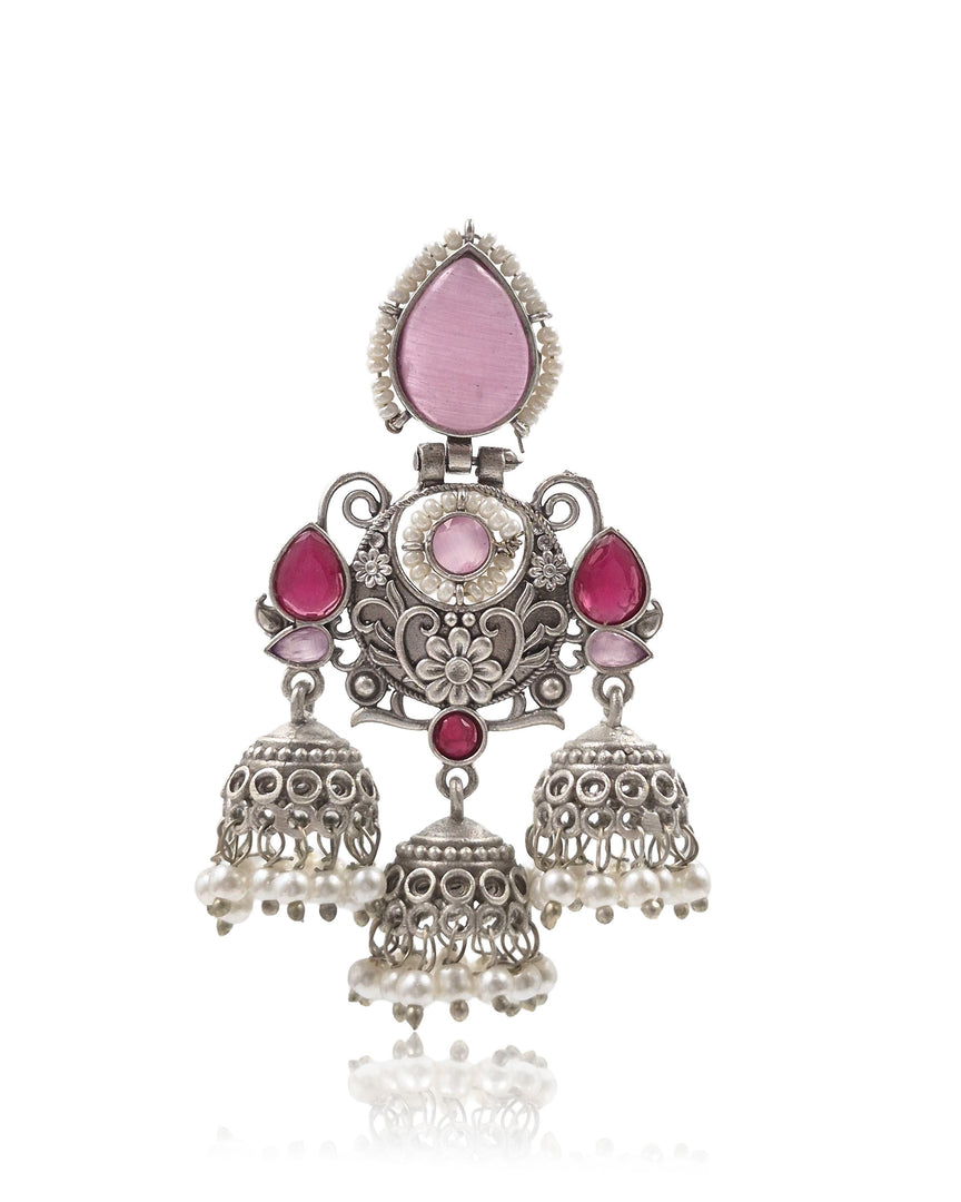 Marie Jhumka Stone Earrings