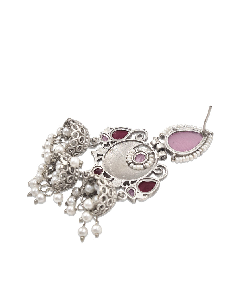 Marie Jhumka Stone Earrings