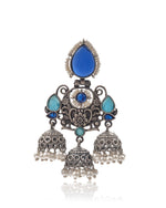 Load image into Gallery viewer, Marie Jhumka Stone Earrings