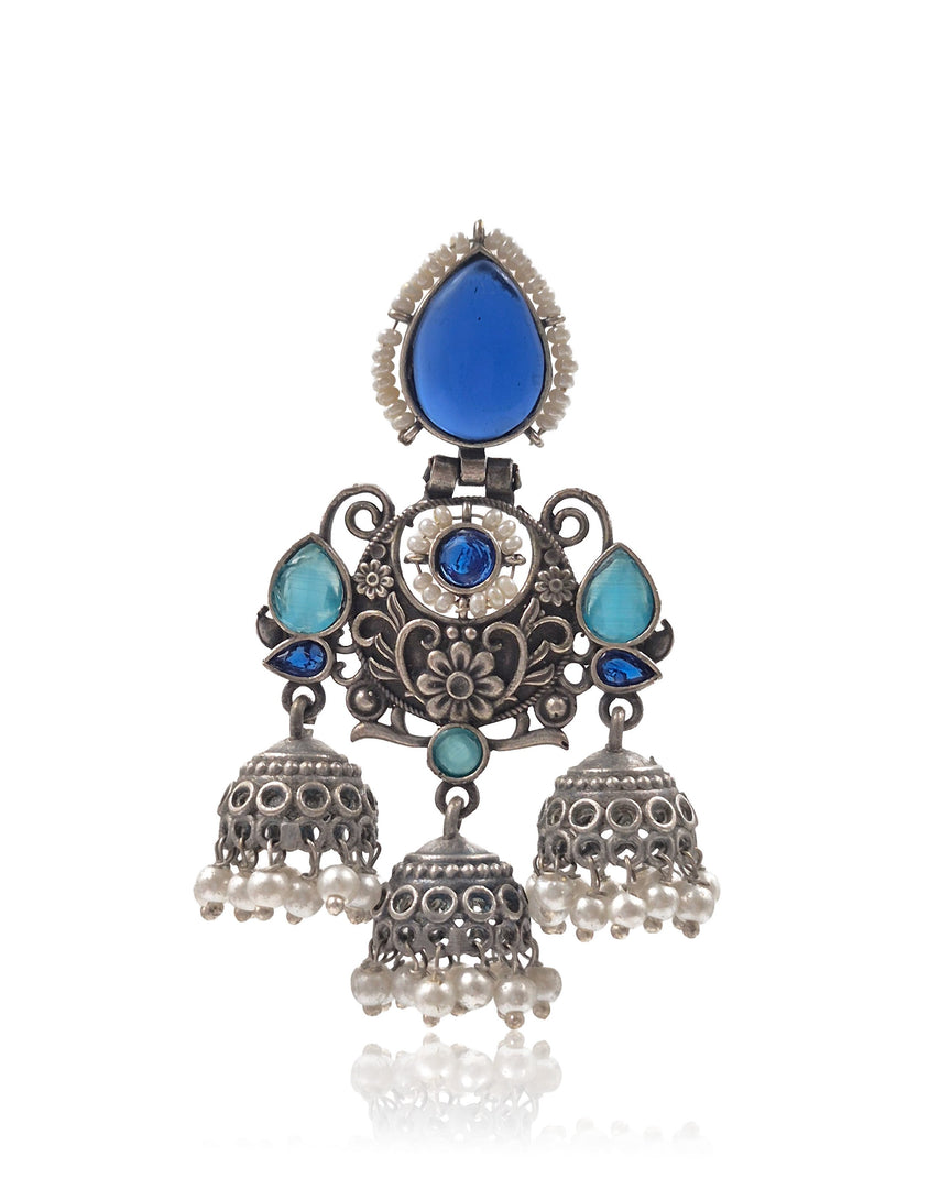 Marie Jhumka Stone Earrings