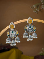 Load image into Gallery viewer, Marie Jhumka Stone Earrings