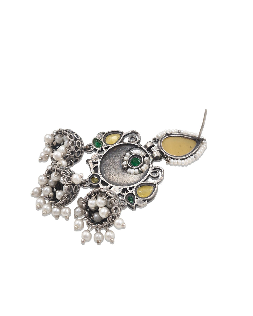 Marie Jhumka Stone Earrings